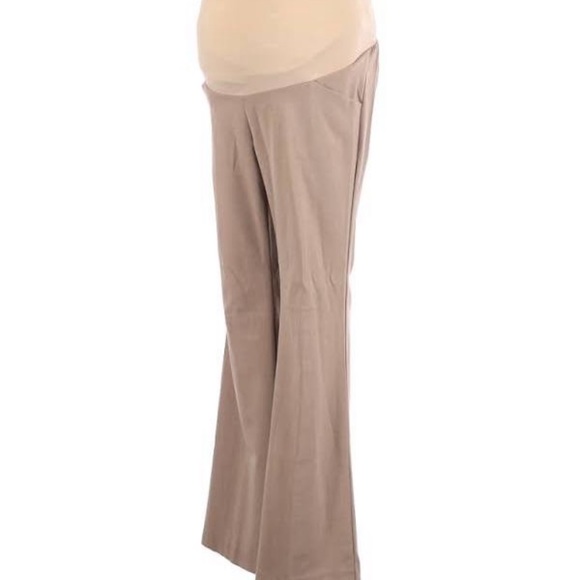 duo Maternity Pants - DUO XL Maternity Full Panel Beige Trouser Pants